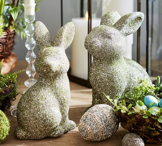 German Glitter Bunnies with Moss | Pottery Barn AU