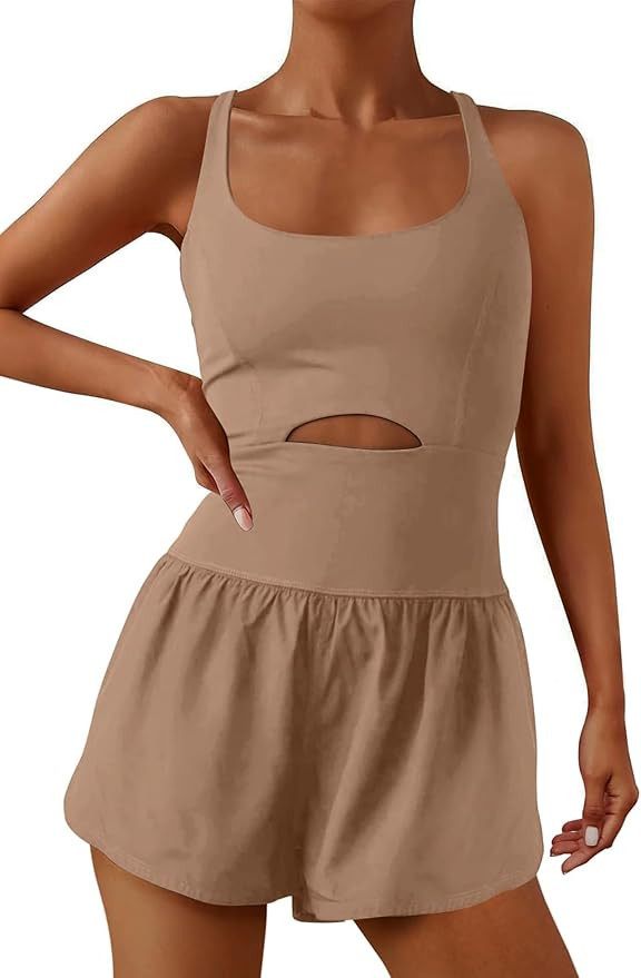 ReachMe Womens Running Onesie Workout Rompers Athletic Romper One Piece Outfits Exercise Jumpsuit... | Amazon (US)