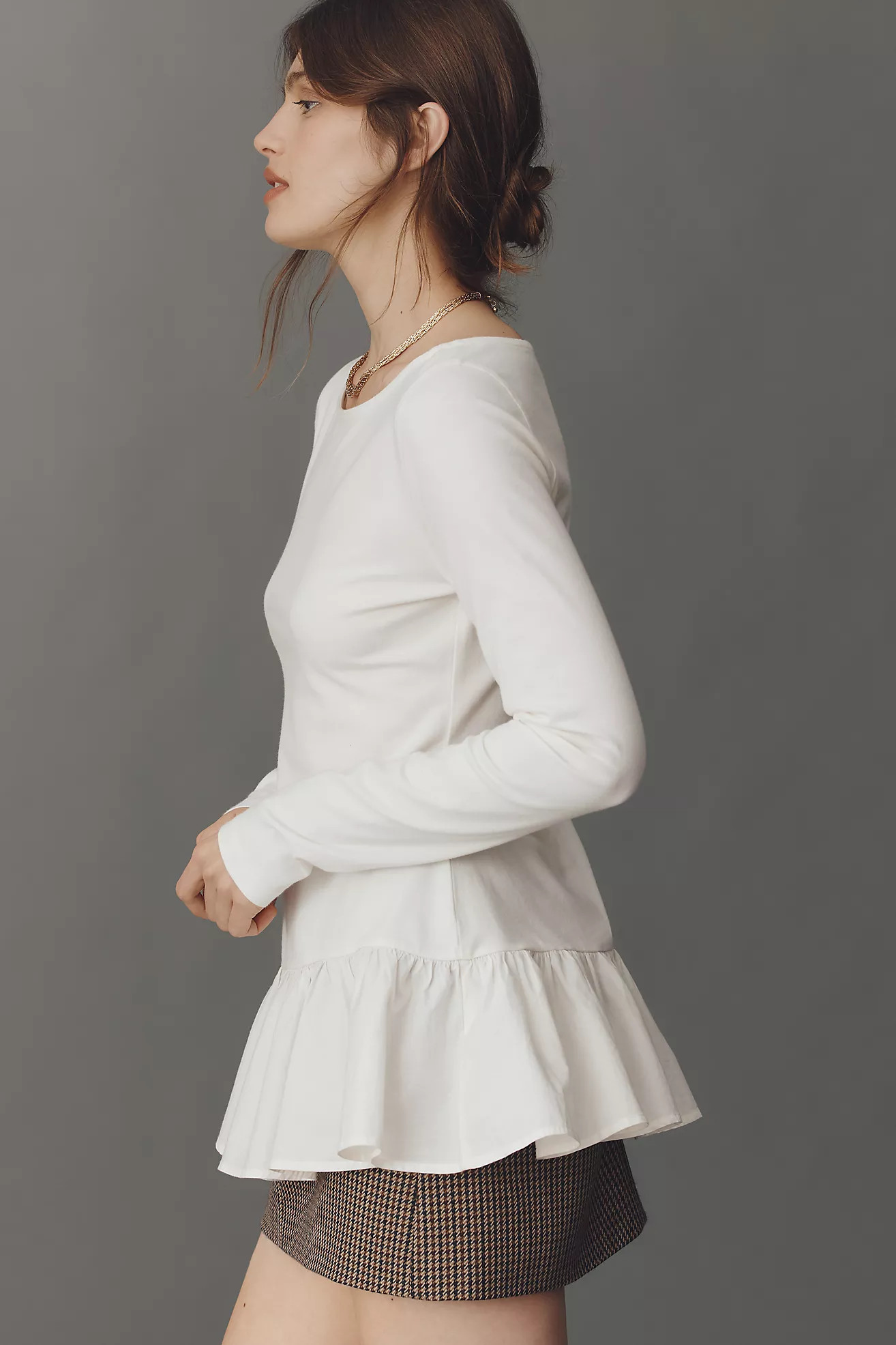 Maeve Long-Sleeve Peplum Top | Anthropologie (US)