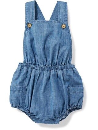 Old Navy Baby Chambray Bubble Romper For Baby Light Tone Chambray Size 3-6 M | Old Navy US