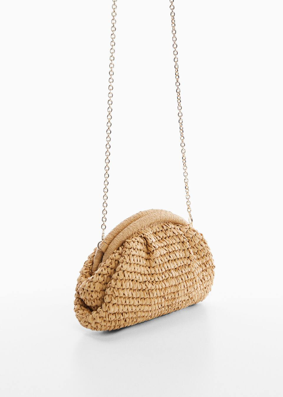 Sac porté main fibre naturelle -  Femme | Mango France | MANGO (FR)