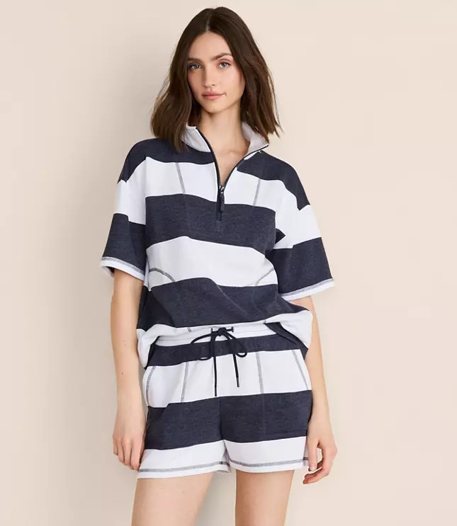 Lou & Grey Striped Terrysoft Shorts | LOFT