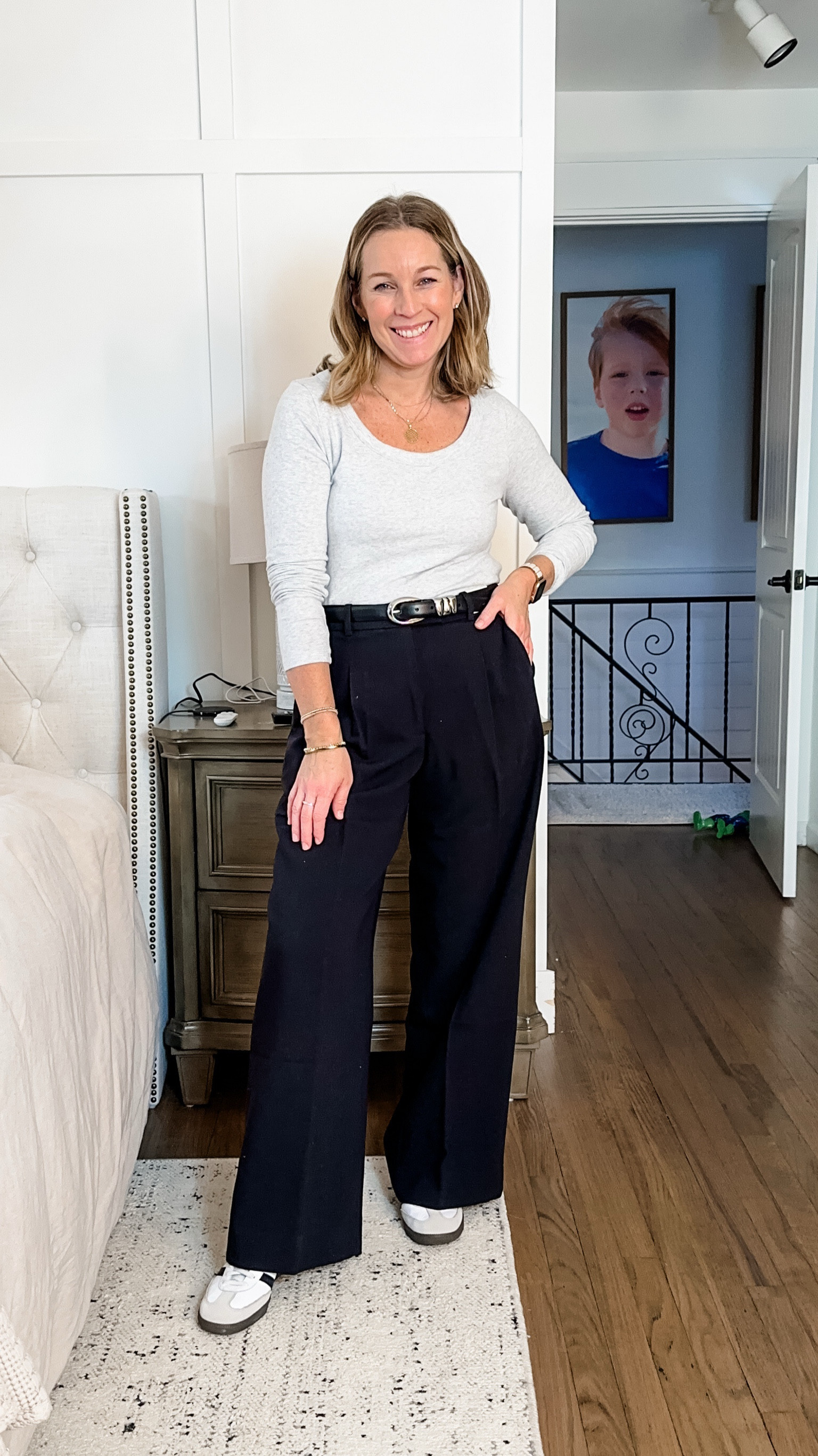 The SOFTEST top ever and worth buying in every color for the I think $16 that is it right now!! I’m in a M. Pants are also tts and SO comfortable. I’m in a 29 regular. I have these in two colors too; the black and taupe  

#LTKSaleAlert #LTKFindsUnder50 #LTKWorkwear