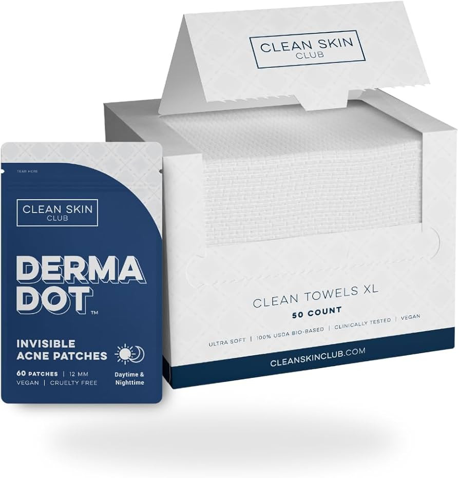 Clean Skin Club Clean Towels XL & DermaDot Acne Patches | Amazon (US)