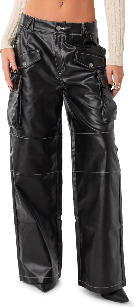 EDIKTED Faye Faux Leather Cargo Pants | Nordstrom | Nordstrom