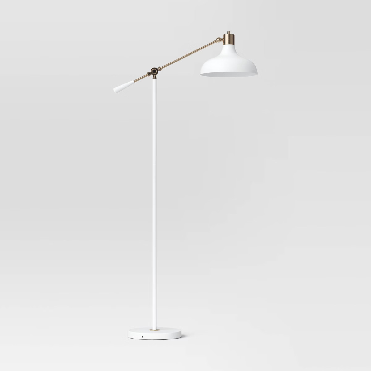 Crosby Schoolhouse Floor Lamp White (Includes LED Light Bulb) - Threshold™: Chrome Finish, Adju... | Target