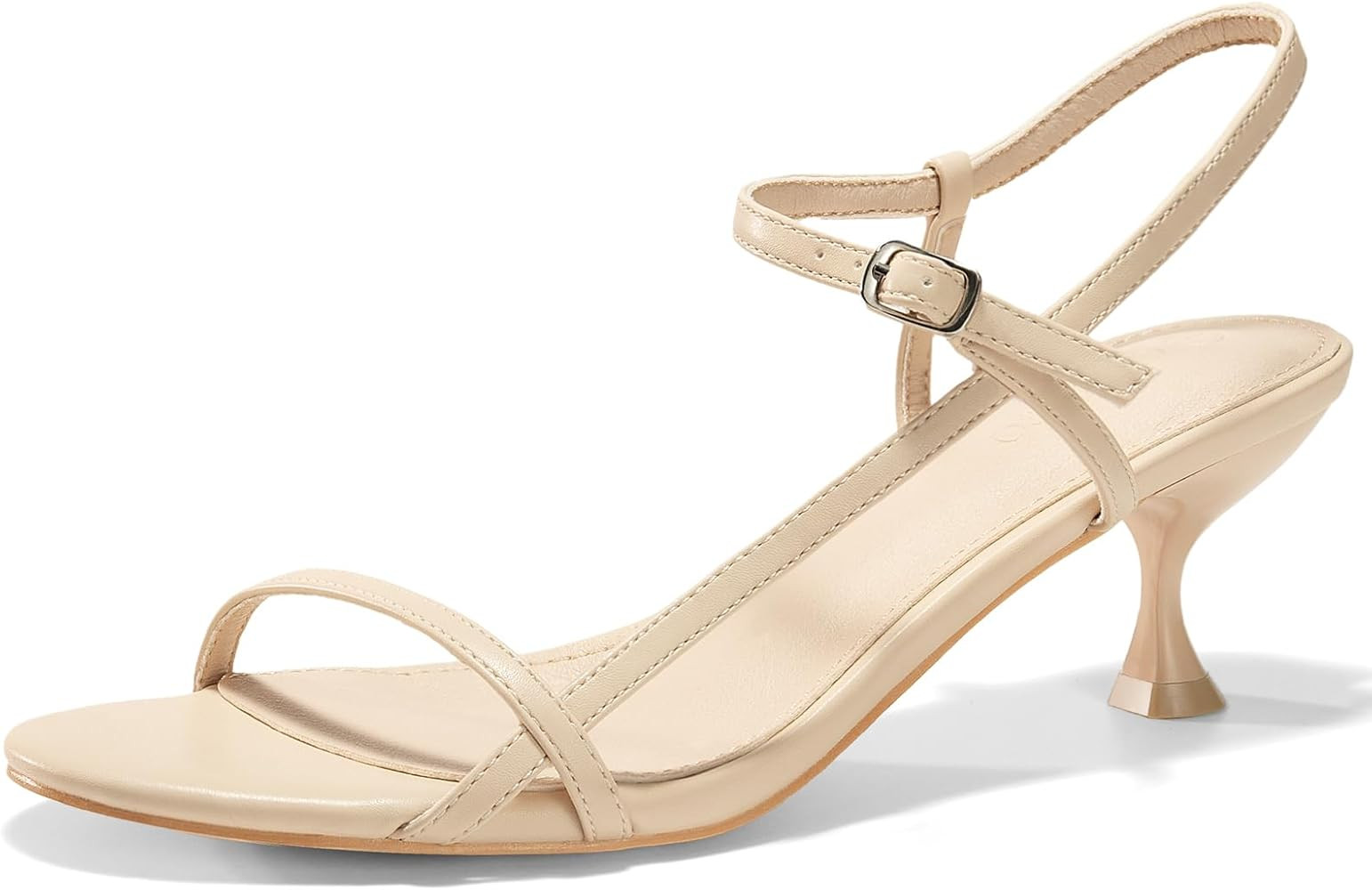 Coutgo Womens Strappy Heeled Sandals Kitten Low Heel Open Toe Ankle Strap Party Wedding Dress Sho... | Amazon (US)