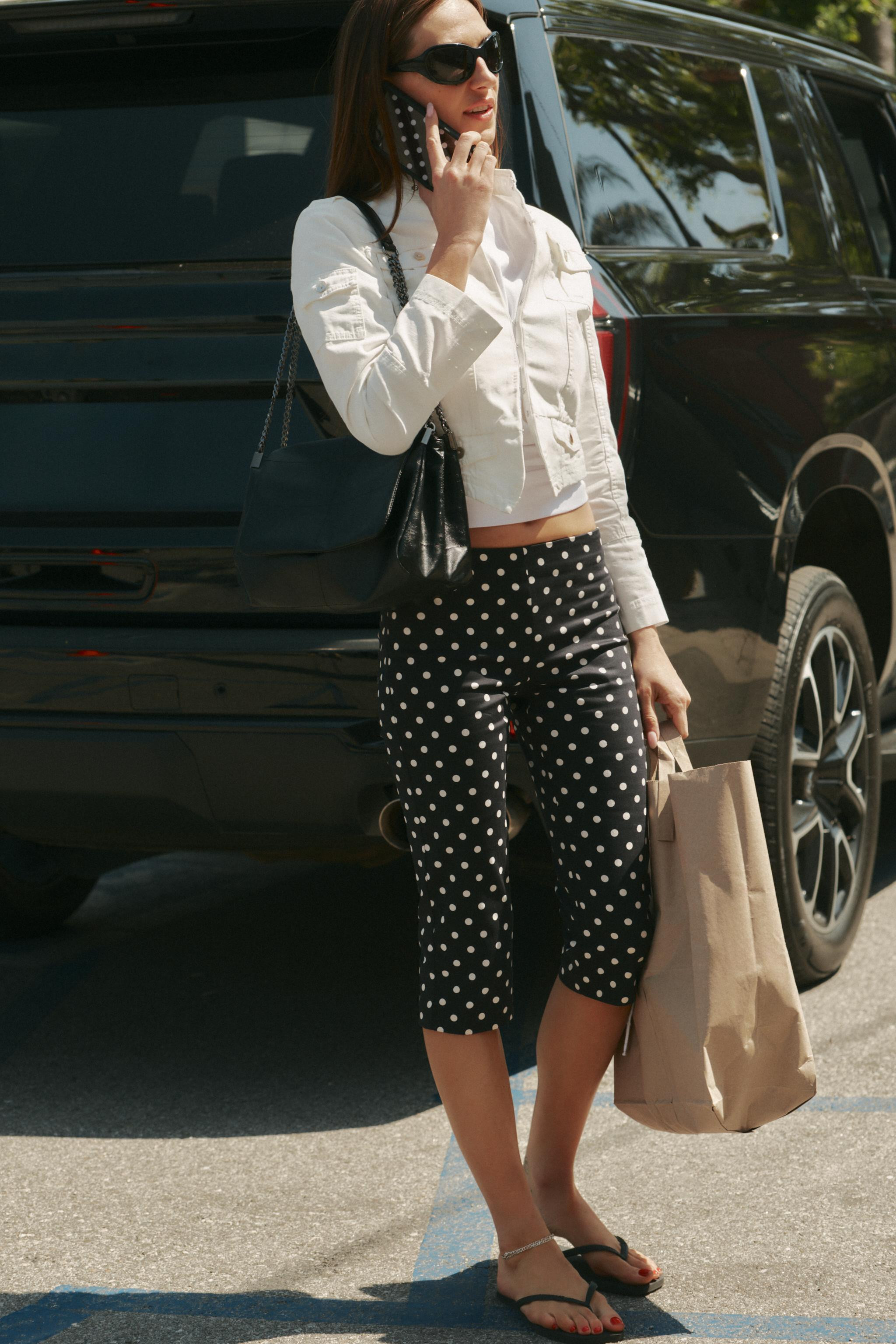 POLKA DOT CAPRI PANTS | Zara US