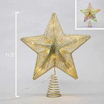 Amazon.com: PHILIPS 11.5" LED Color Changing Gold Metallic String Star Tree Topper : Home & Kitch... | Amazon (US)