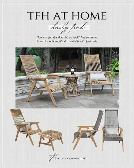 This outdoor lounge set looks so comfy and is gorgeous! Several options for purchase— two colors, with or without foot rests and accent table  

#LTKSaleAlert #LTKSeasonal #LTKHome