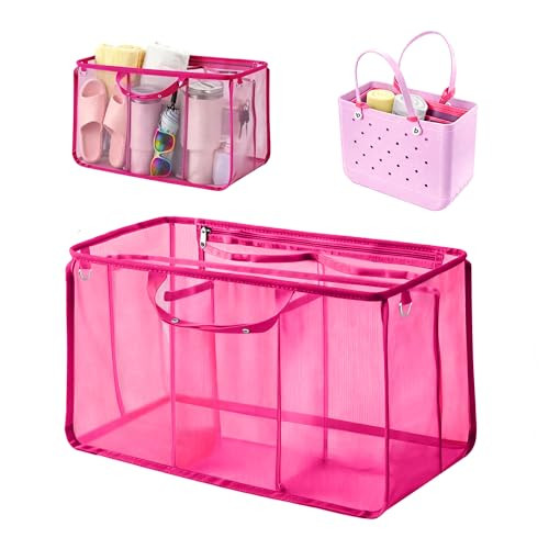 Beach Bag Organizer Compatible with X Large Bogg Bag, Lightweight Mesh Insert Divider Pouch with 7 Pockets & Zipper for Original XL Bogg Bags, Bogg Bag Charms, Beach Tote Essentials Accessories | Amazon (US)