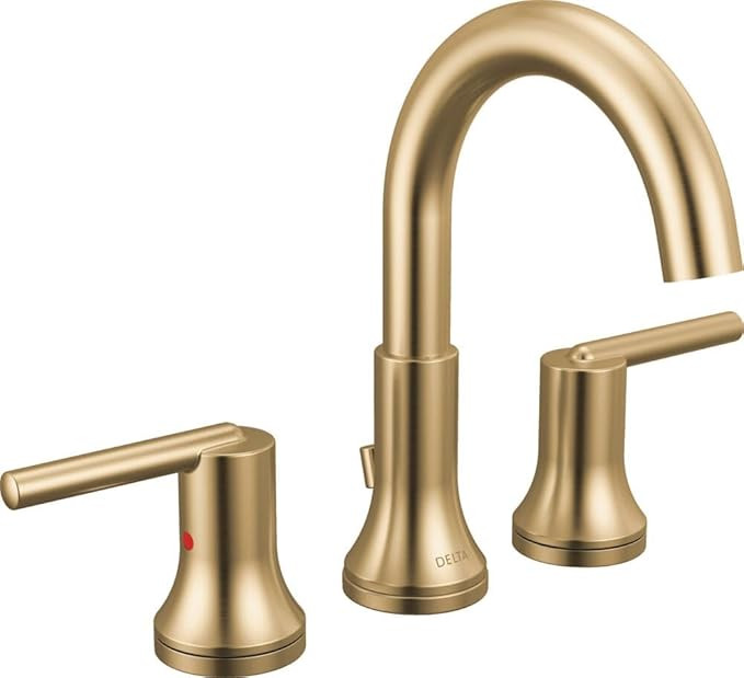 Delta Faucet Trinsic Widespread Bathroom Faucet 3 Hole, Gold Bathroom Faucet, Diamond Seal Techno... | Amazon (US)