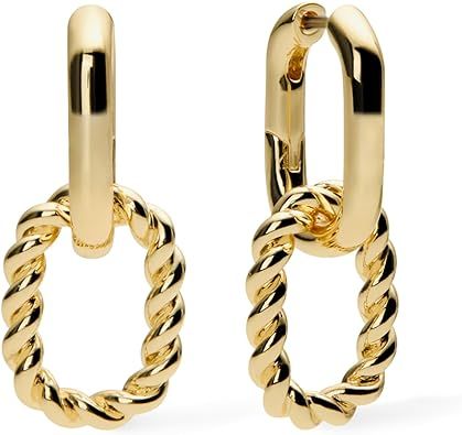 Ana Luisa Double Hoop Earring - Ash Double Gold Earrings for Women Trendy - 14K Gold Plated Hoop ... | Amazon (US)