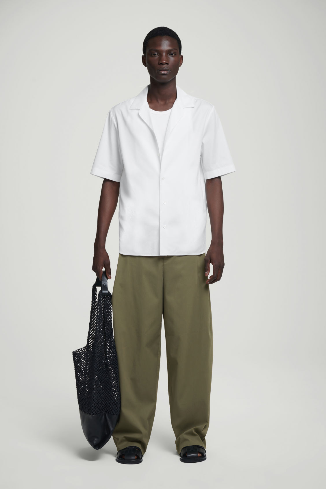 PLEATED COTTON WIDE-LEG TROUSERS - KHAKI - COS | COS (EU)