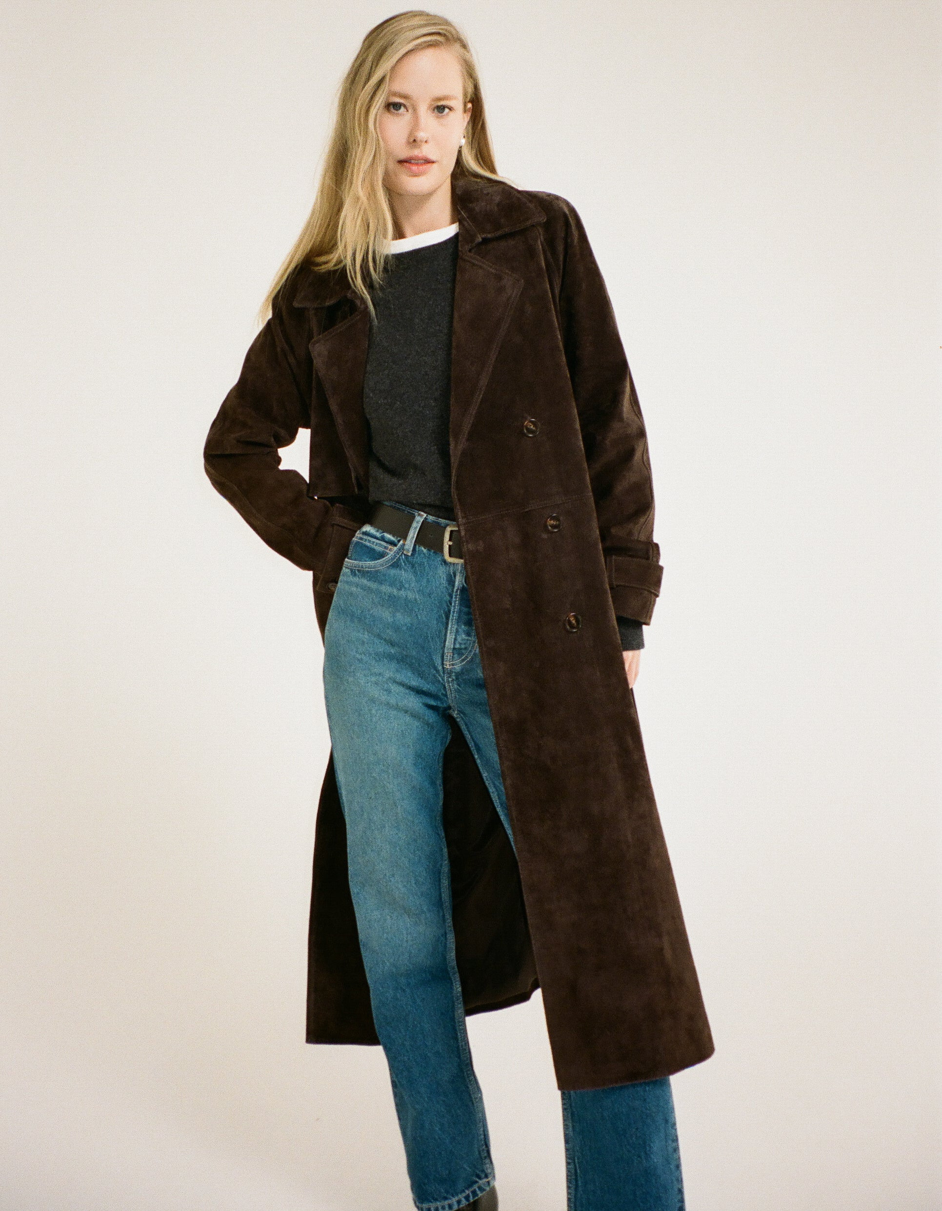 Kennedy Trench in Espresso Suede | Shop Women's Jackets | Rumored