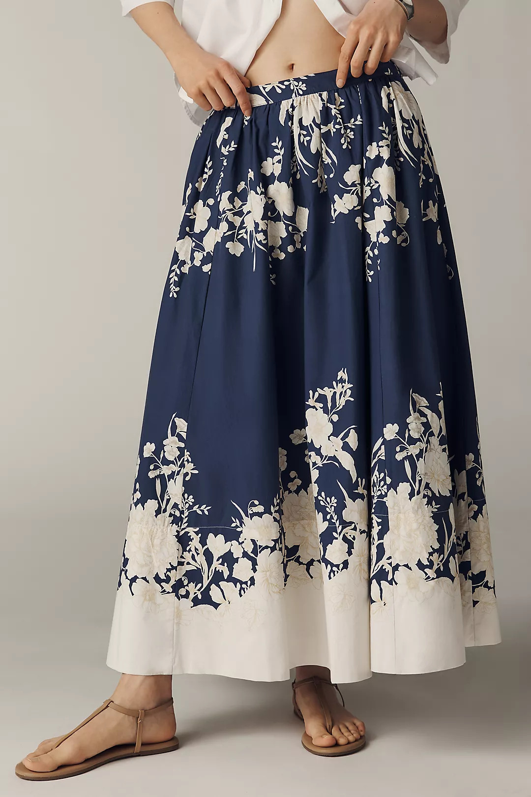 The Jacie Poplin Printed Maxi Skirt by Maeve | Anthropologie (US)
