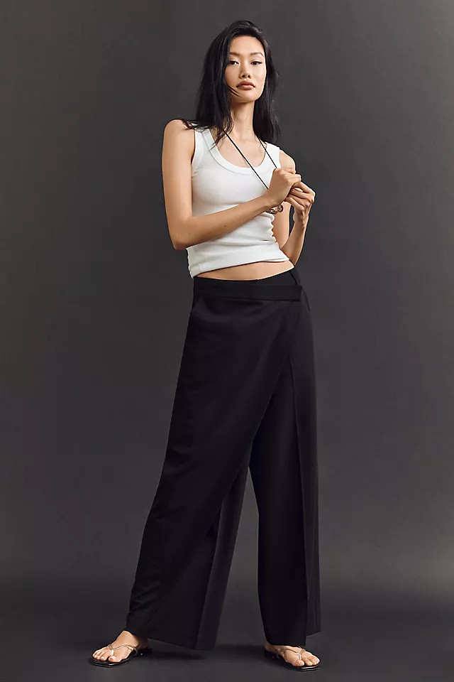Wrap Front Trouser Pants | Anthropologie (US)