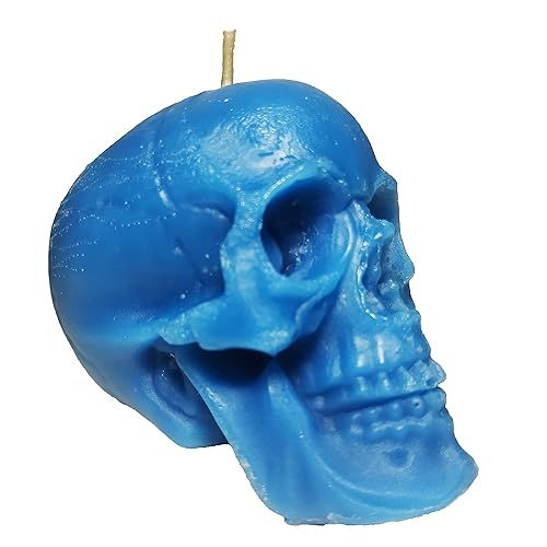 Blue skull candle 2.7inch height (halloween, spell, witches, witch, decor, figure, birthday, goth... | Amazon (US)