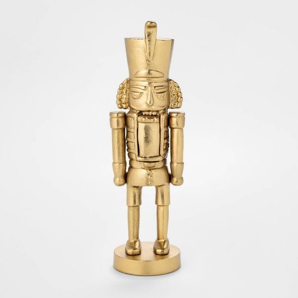 11" x 3.4" Cast Brass Christmas Nutcracker Figurine Gold - Threshold™ | Target
