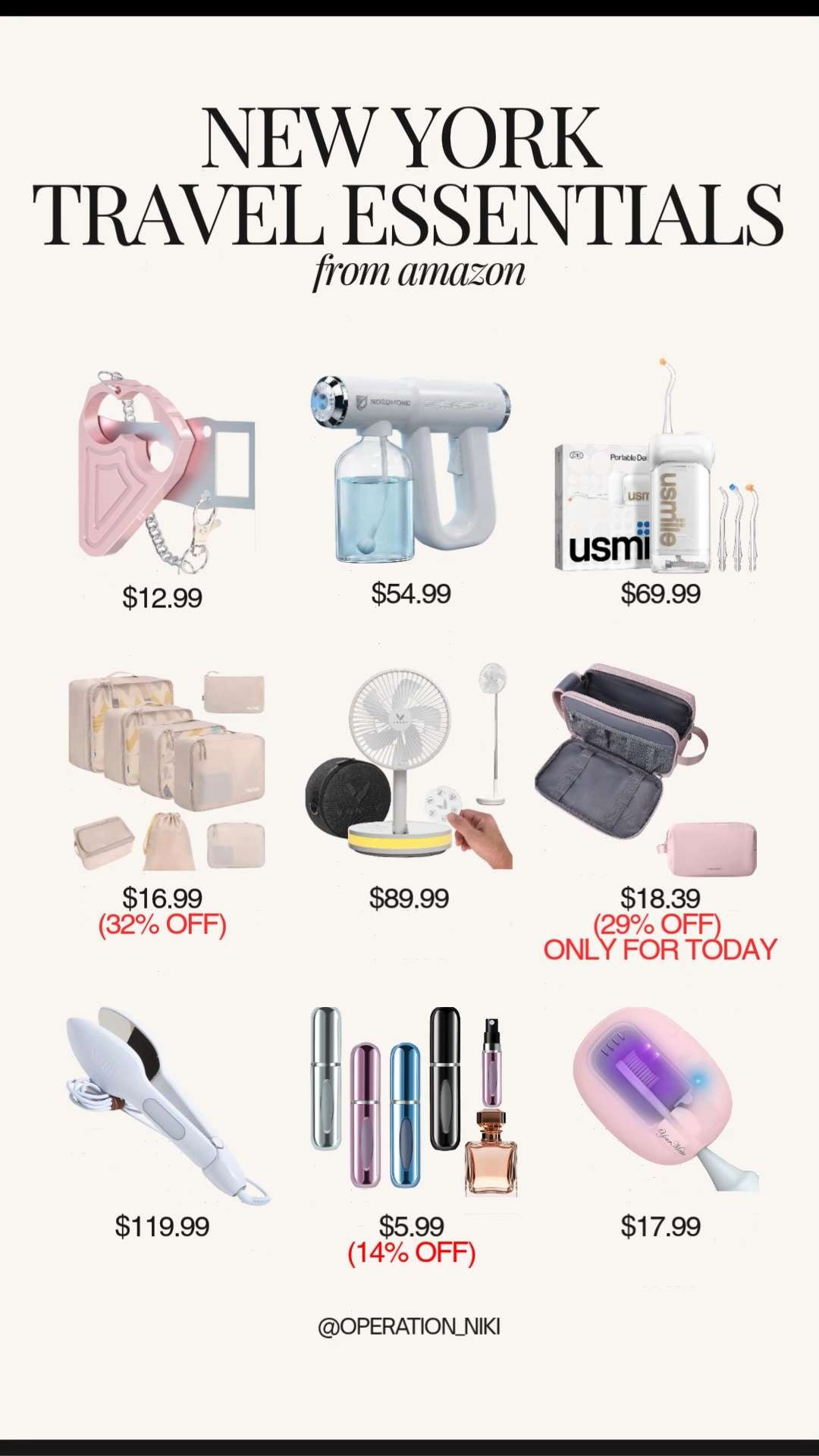Heading to the city that never sleeps? 🗽 These New York Travel Essentials from Amazon are exactly what you need to stay organized and refreshed on the go.

I’ve curated the best Amazon travel finds—from compact packing cubes to portable fans—to ensure your trip is as seamless as possible. These essentials help you maintain your routine even when you're away from home, making city travel feel effortless and elevated. ☁️✨

Follow for more @OPERATION_NIKI on IG, TikTok, & Facebook

#NYCTravel #TravelEssentials #AmazonTravel #PackingTips #TravelHacks #OrganizedTravel #OperationNiki #AmazonFinds #CityTravel #TravelMustHaves #TravelOrganization #SpringTravel 

 #LTKTravel