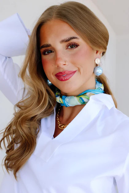 Tammy Pearl Light Blue Earrings | The Willow Tree