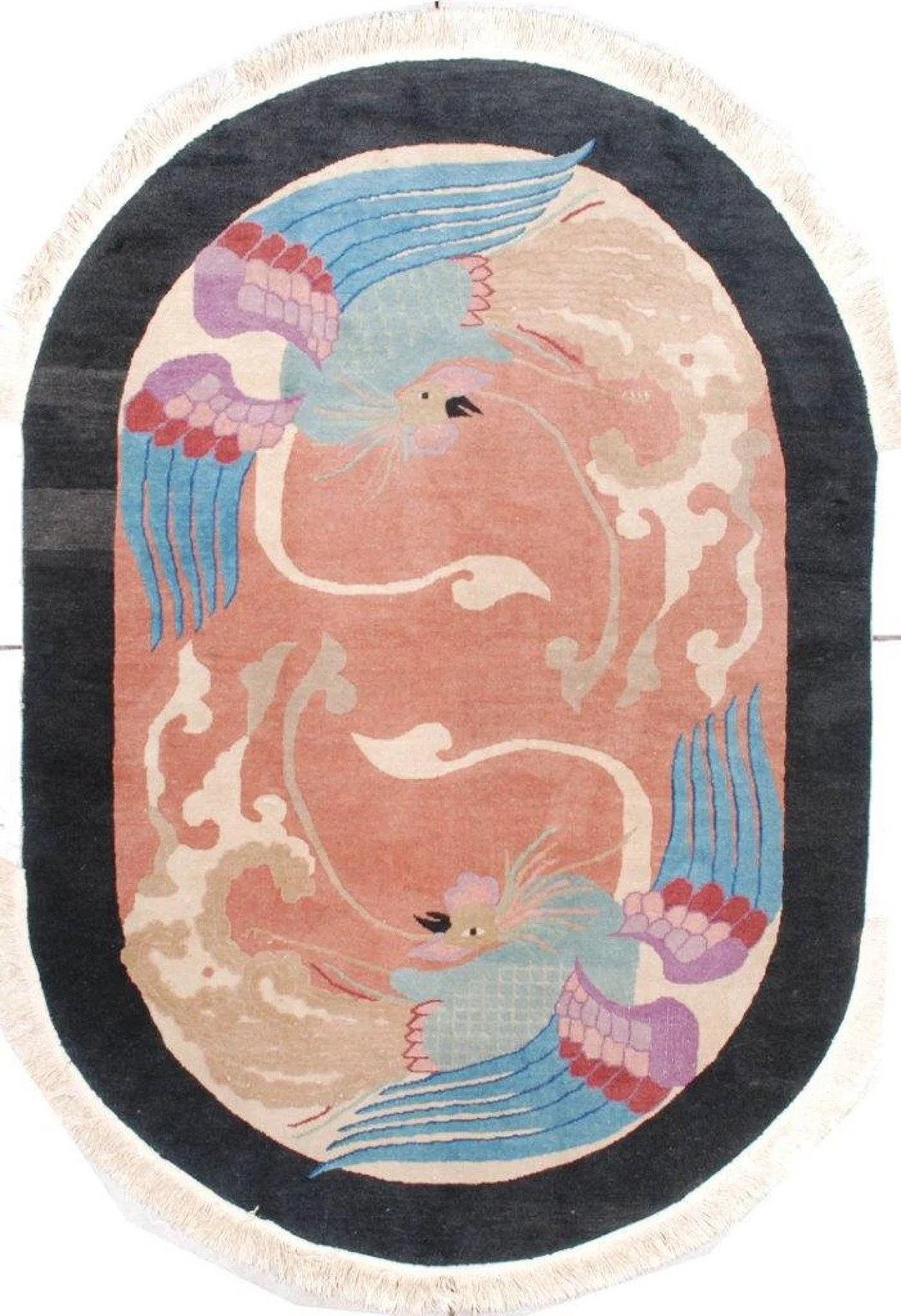 Vintage Art Deco Chinese Oriental Rug 4’9″ X 6’0″ #7210 | Etsy (US)