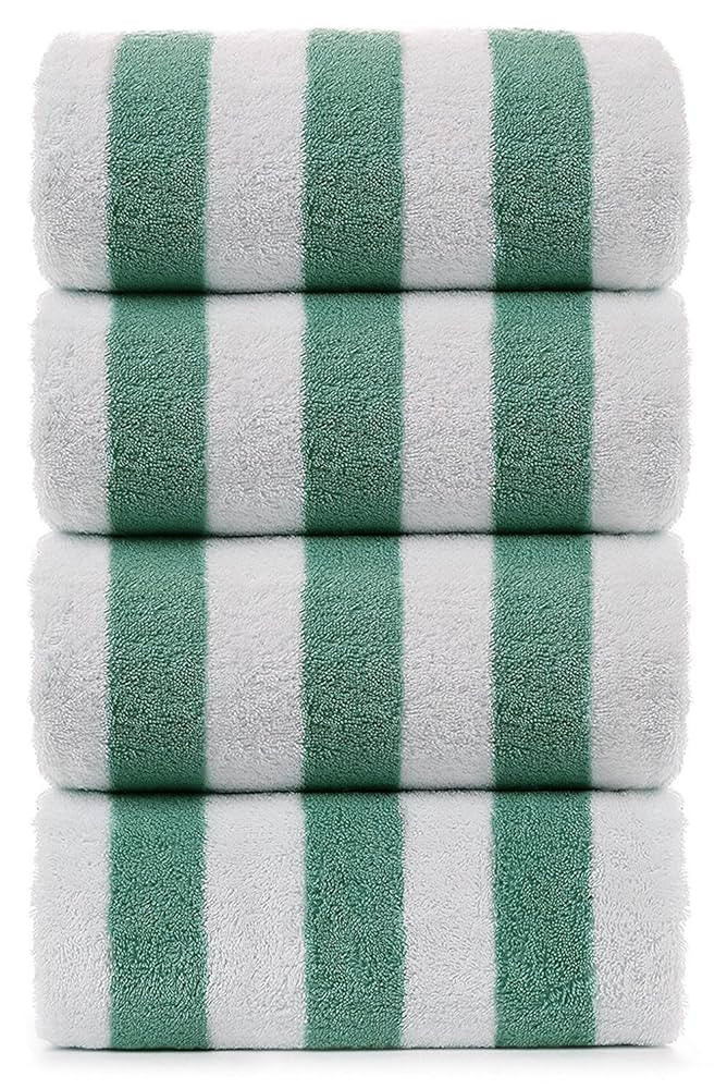 Turkuoise Turkish Towel Large Turkish Beach Towel, Pool Towel with Cabana Stripe, Premium Cotton(... | Amazon (US)