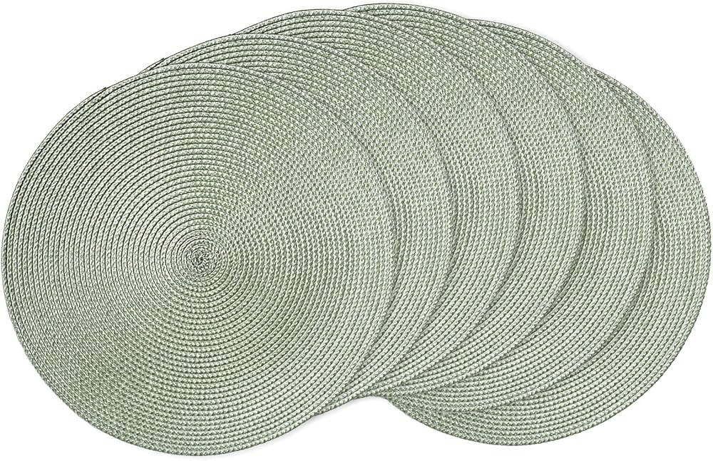 AHHFSMEI Round Braided Placemats 15 Inch Round Table Mats for Dining Tables Natural Woven Heat Re... | Amazon (US)
