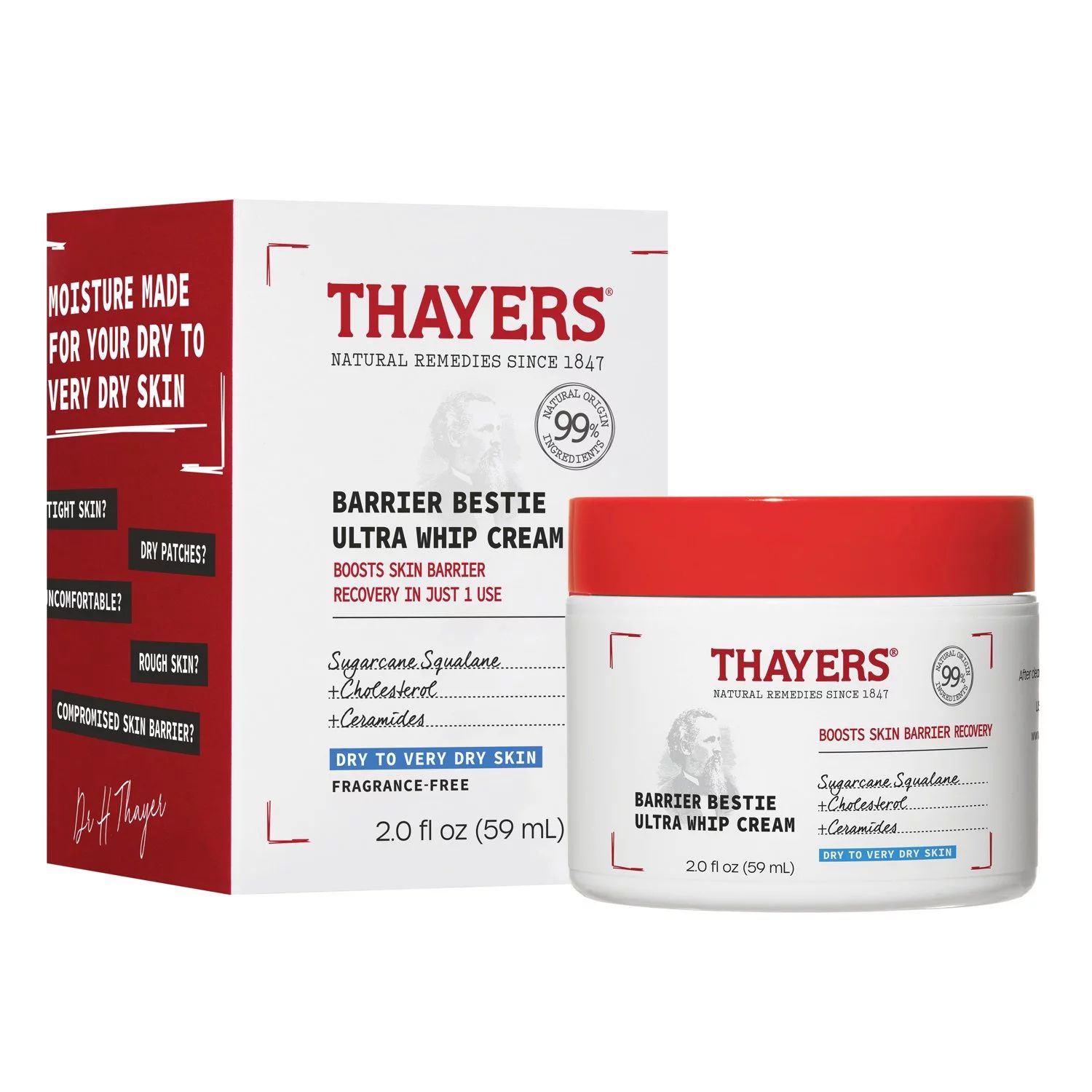Thayers Barrier Bestie Ultra Whip Cream with Sugarcane Squalene, Cholesterol, and Ceramides | Walmart (US)