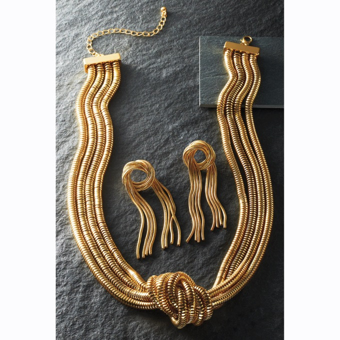 Multi-Strand Knot Necklace & Earring Set | Ashro