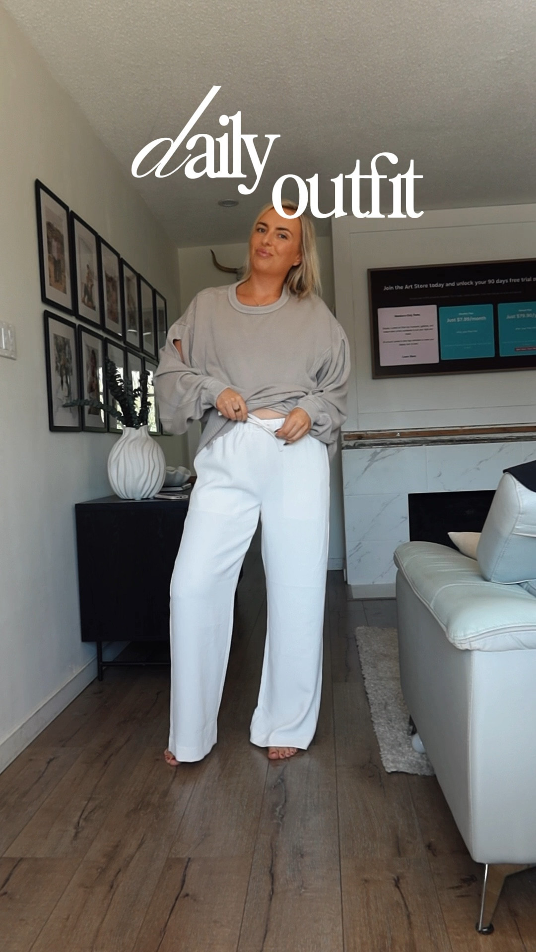 Midsize style
Casual style
Aritzia pants
White pants


Size medium bottom
Sweater runs huge I’m in a small
Runner true to size 



#LTKFindsUnder50 #LTKMidsize #LTKStyleTip