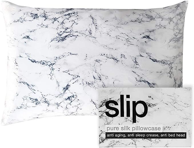 SLIP Silk Queen Pillowcase, Marble (20" x 30") - 100% Pure 22 Momme Mulberry Silk Pillowcase - Br... | Amazon (US)