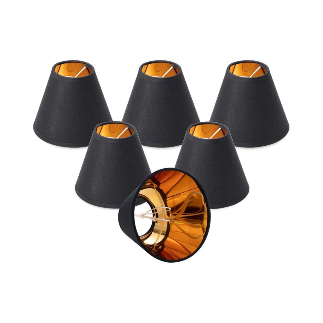 Chandelier Lamp Shades, Only For Candelabra Bulbs, Clip-on Fitter Lampshade, 3" X 6" X 5", Set Of... | Wayfair North America