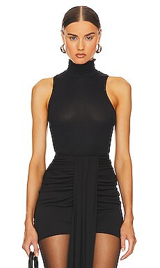 Helsa Jersey Cropped Turtleneck Tank in Black Ink from Revolve.com | Revolve Clothing (Global)
