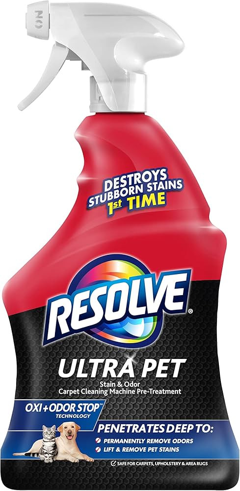 Resolve Ultra Pet Odor and Stain Remover Spray – Carpet Cleaner for Cat and Dog Urine and Poop,... | Amazon (US)