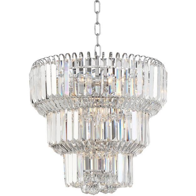 Vienna Full Spectrum Chrome Tiered Chandelier 18" Wide Modern Crystal 10-Light Fixture Dining Roo... | Target