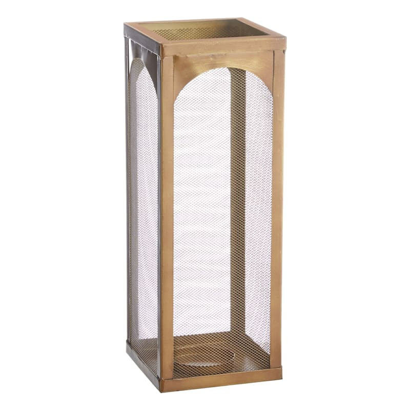 Metal Lantern with Brass Finish, 15" | At Home