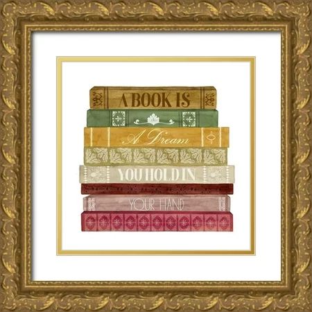 Popp Grace 26x26 Gold Ornate Wood Framed with Double Matting Museum Art Print Titled - Book Lover I | Walmart (US)