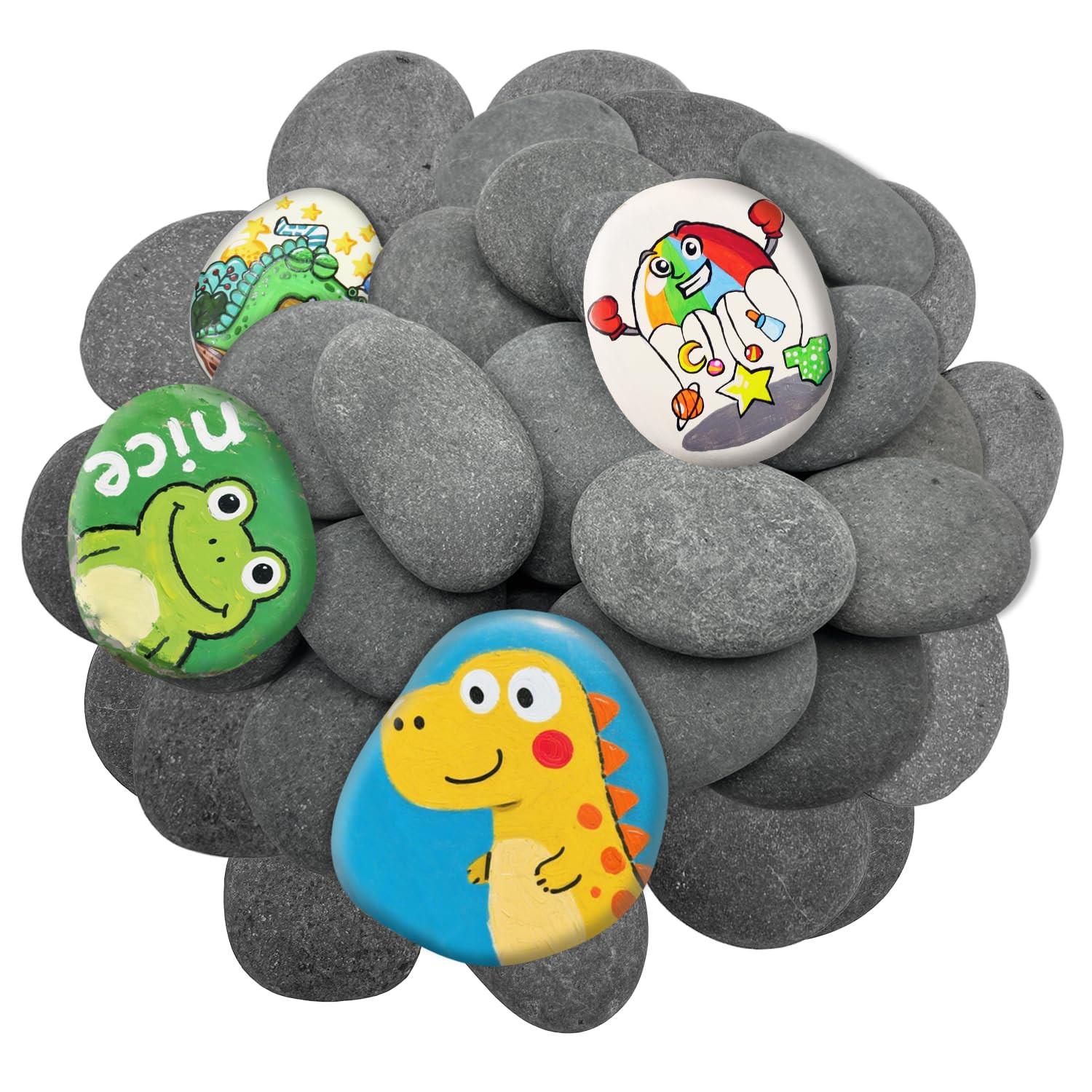 26PCS River Rocks for Painting 2-3 Inch Painting Rocks Flat Smooth Rocks to Paint Natural Rock Pa... | Amazon (US)