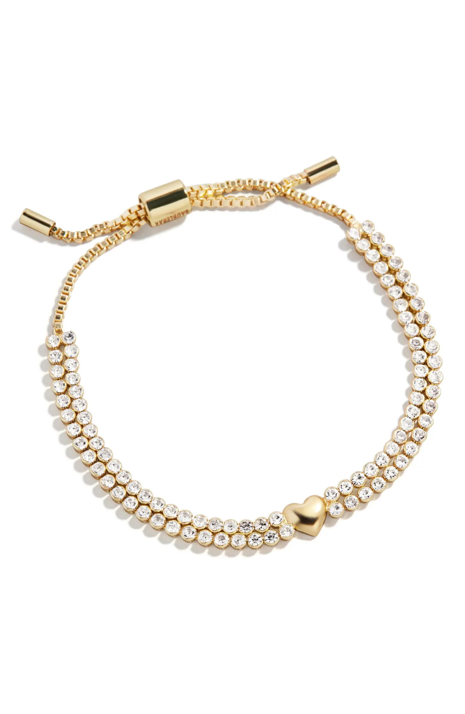 BaubleBar Heart Double Tennis Slider Bracelet | Nordstrom | Nordstrom