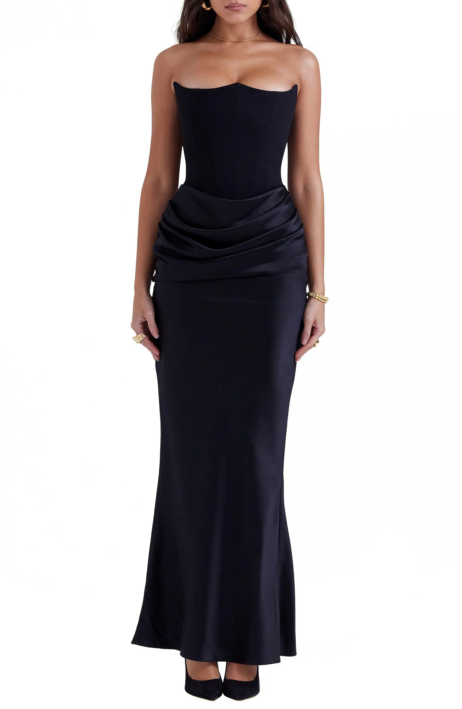 Persephone Strapless Satin Corset Cocktail Dress | Nordstrom