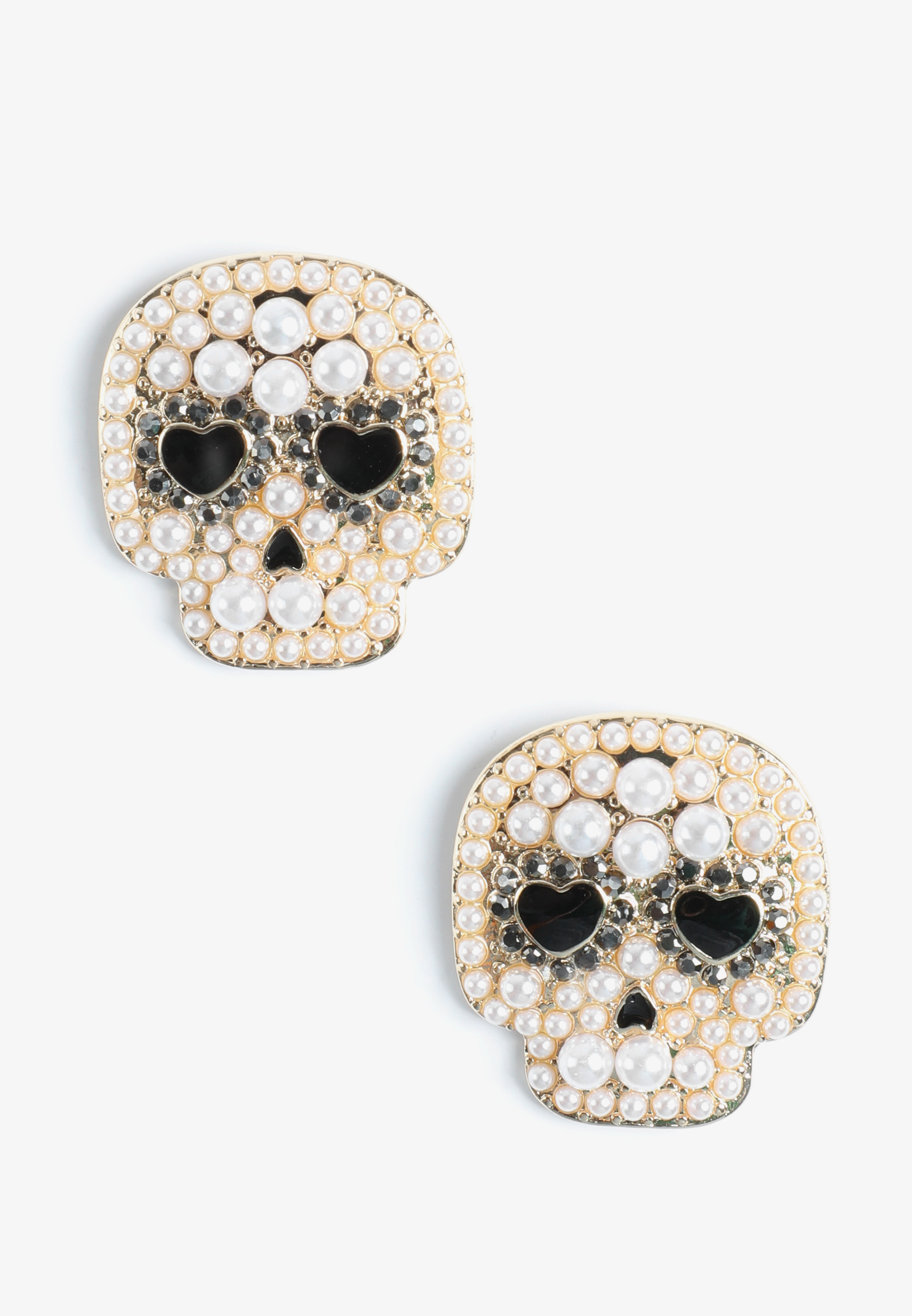 Maurices Women's Pearl Embellished Skull Stud Earrings | Maurices