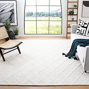 SAFAVIEH Natura Collection Area Rug - 8' x 10', Ivory & Ivory, Handmade Wool & Viscose, Ideal for... | Amazon (US)