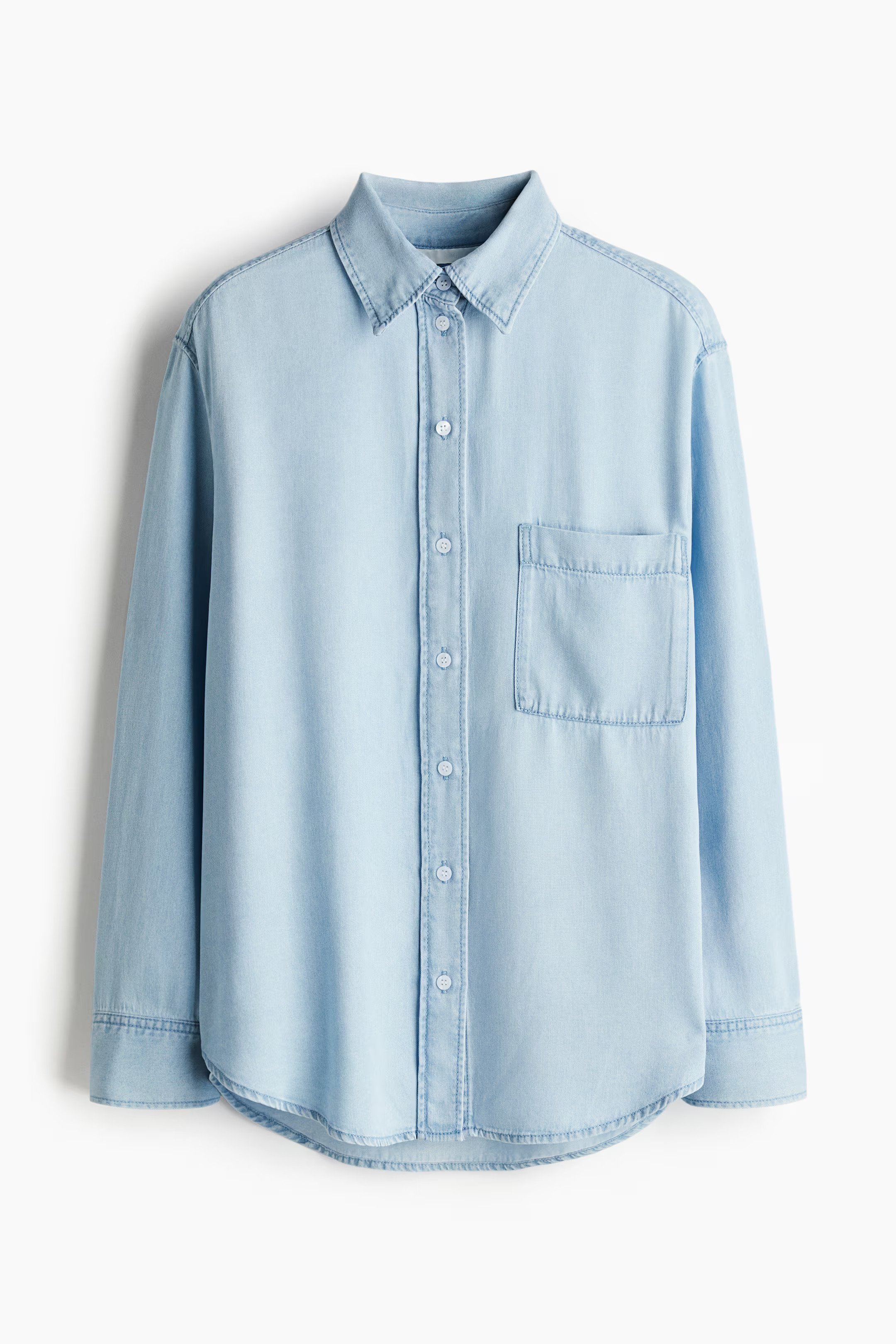 Lyocell Denim Shirt - Light denim blue - Ladies | H&M US | H&M (US + CA)