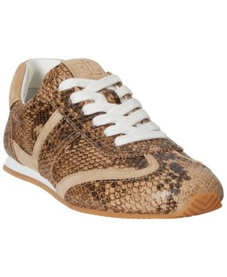 Lauren Ralph Lauren Women's Dani Low-Profile Round Toe Sneakers - Tan Multi/Tan | Macy's