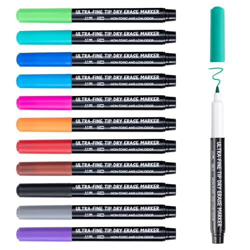 maxtek Dry Erase Markers, 0.7mm Ultra Fine Tip, Low Odor, 12 Count | Amazon (US)