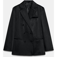 Zara - Satin Pocket Blazer - Women - Black - Women | Zara US