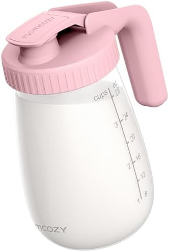 Momcozy Breast Milk Pitcher, Glass Storage Container Wide Mouth, 32oz Pink | Amazon (US)