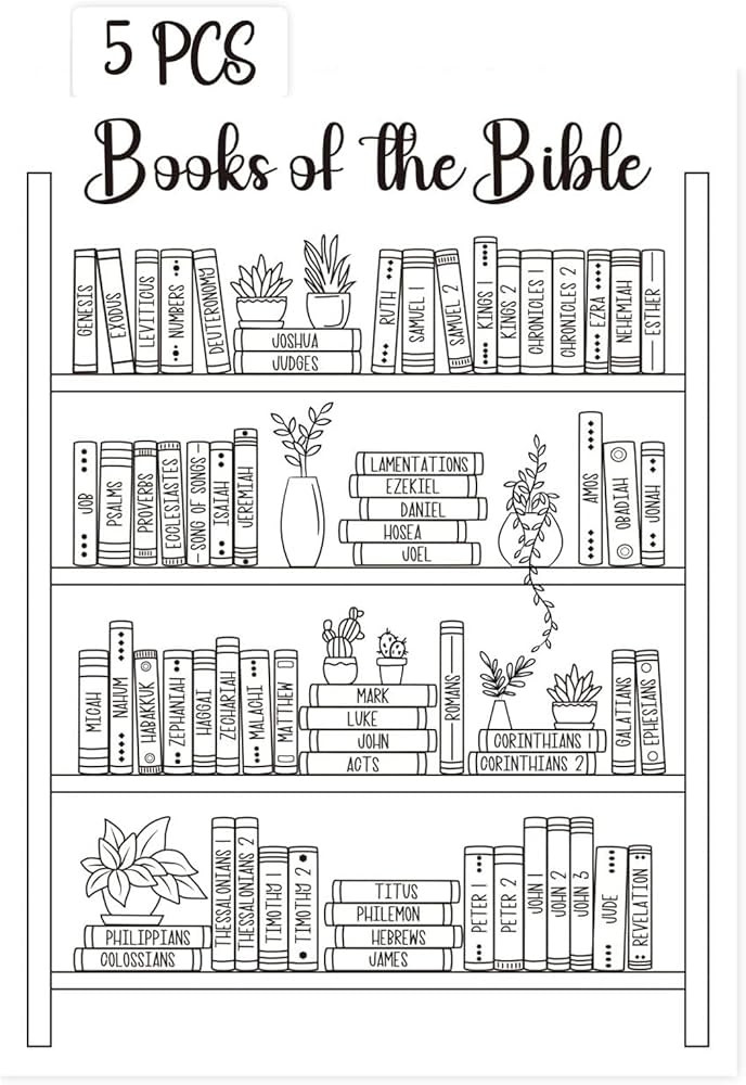 Books of The Bible Tracker Sticker –Bible Books Shelf Coloring Page, Bible Reading Tracker, Cus... | Amazon (US)