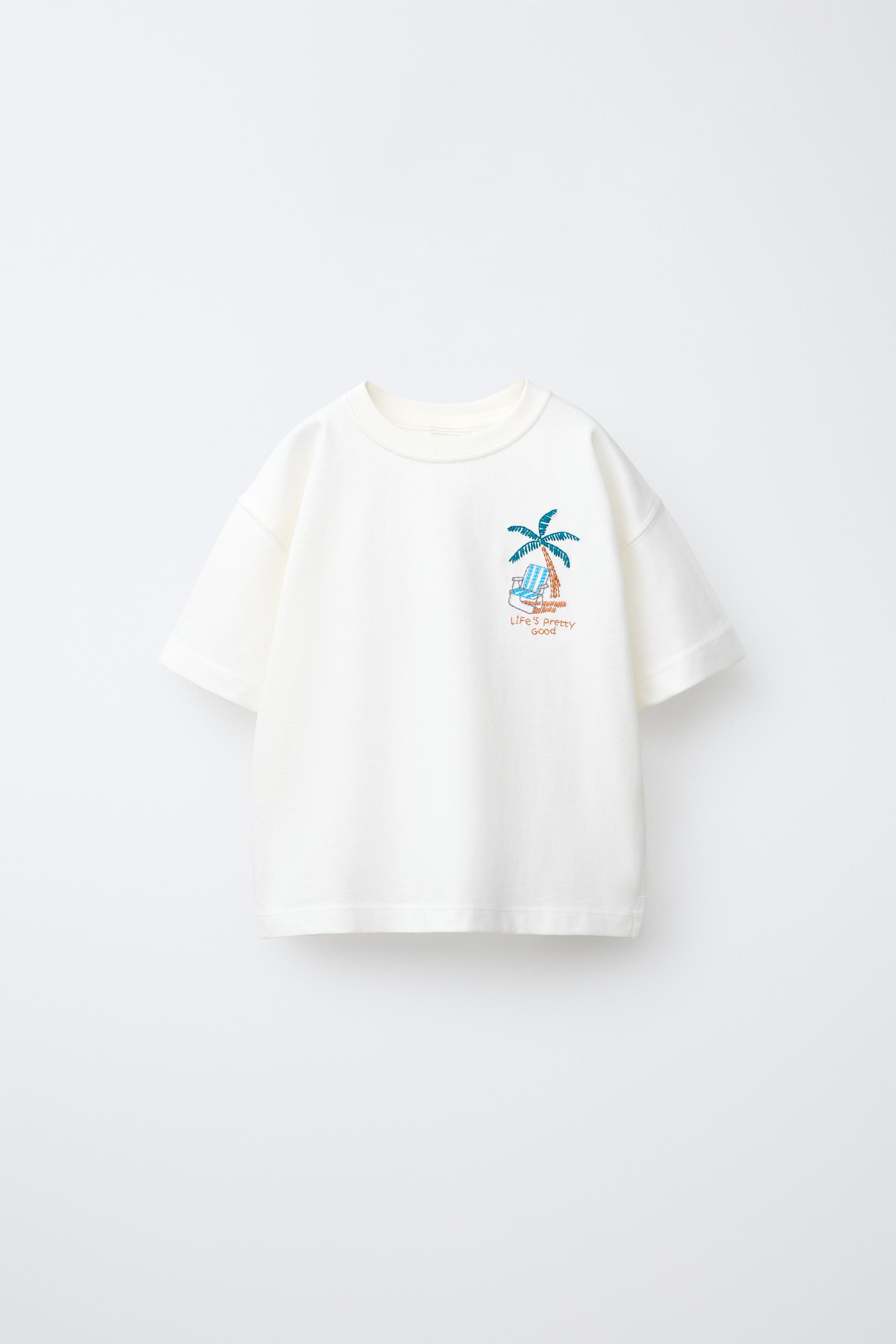 BEACH EMBROIDERED T-SHIRT | Zara US